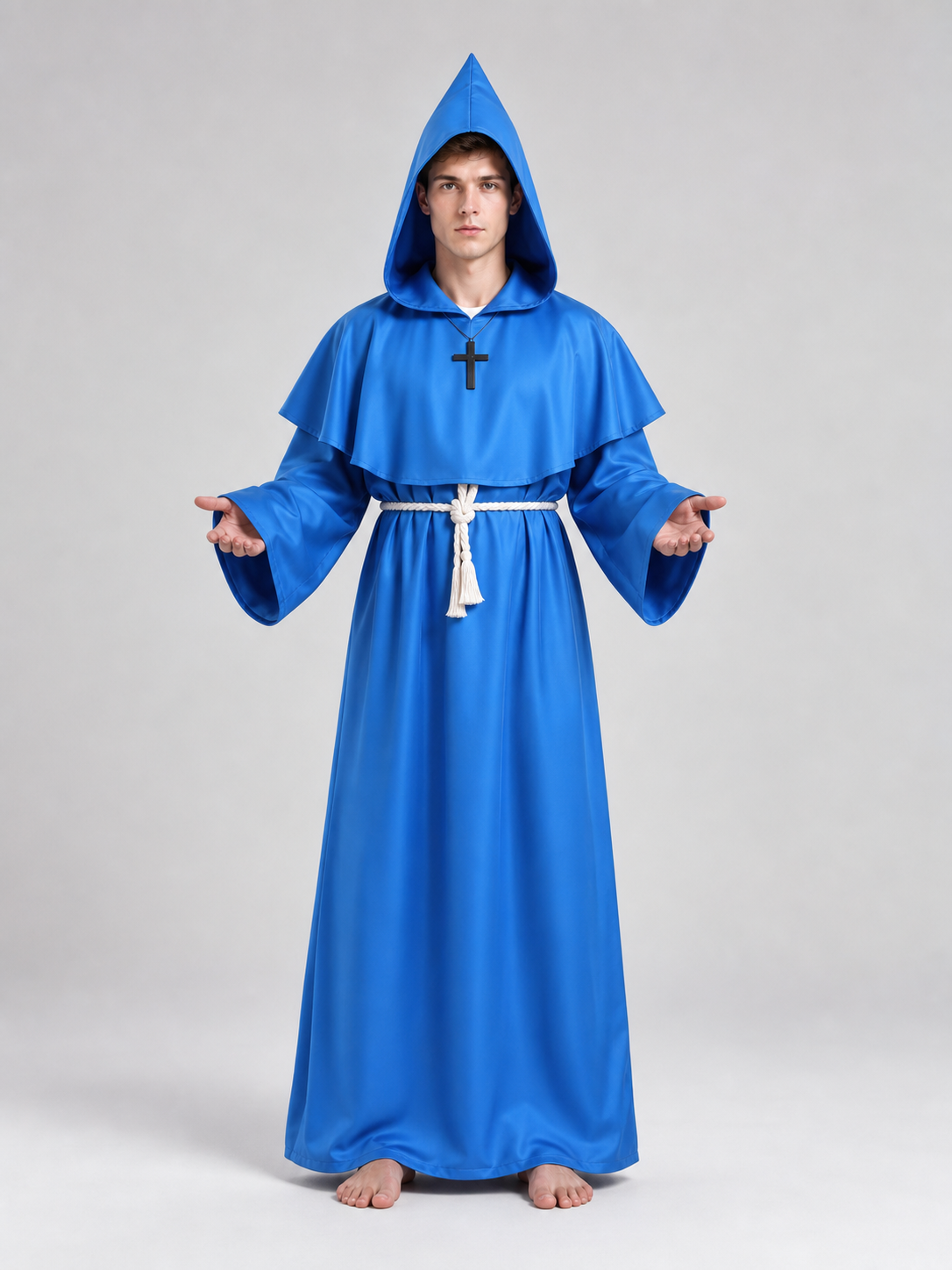 Medieval-Style Hooded Robe Costume