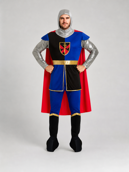 Crusader Cosplay Costume with Hood and Cloak