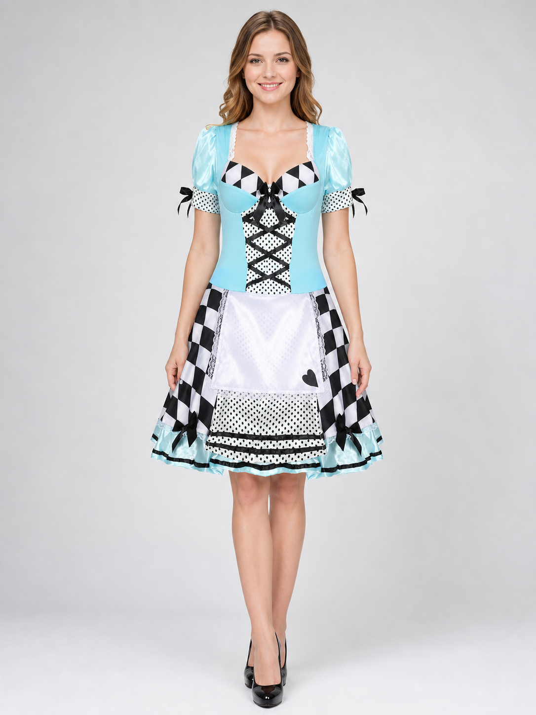 Alice Cosplay Dress with Apron and Bows