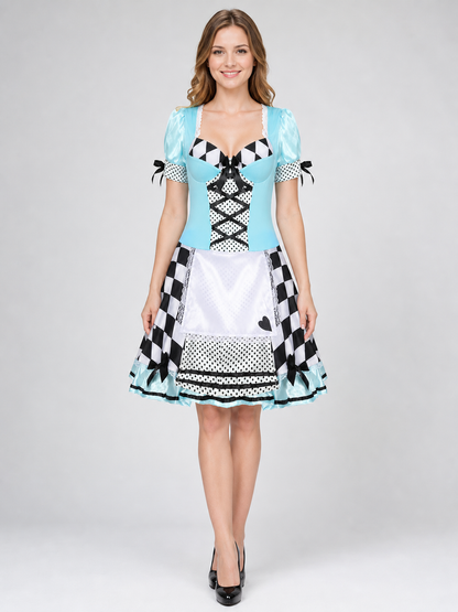 Alice Cosplay Dress with Apron and Bows