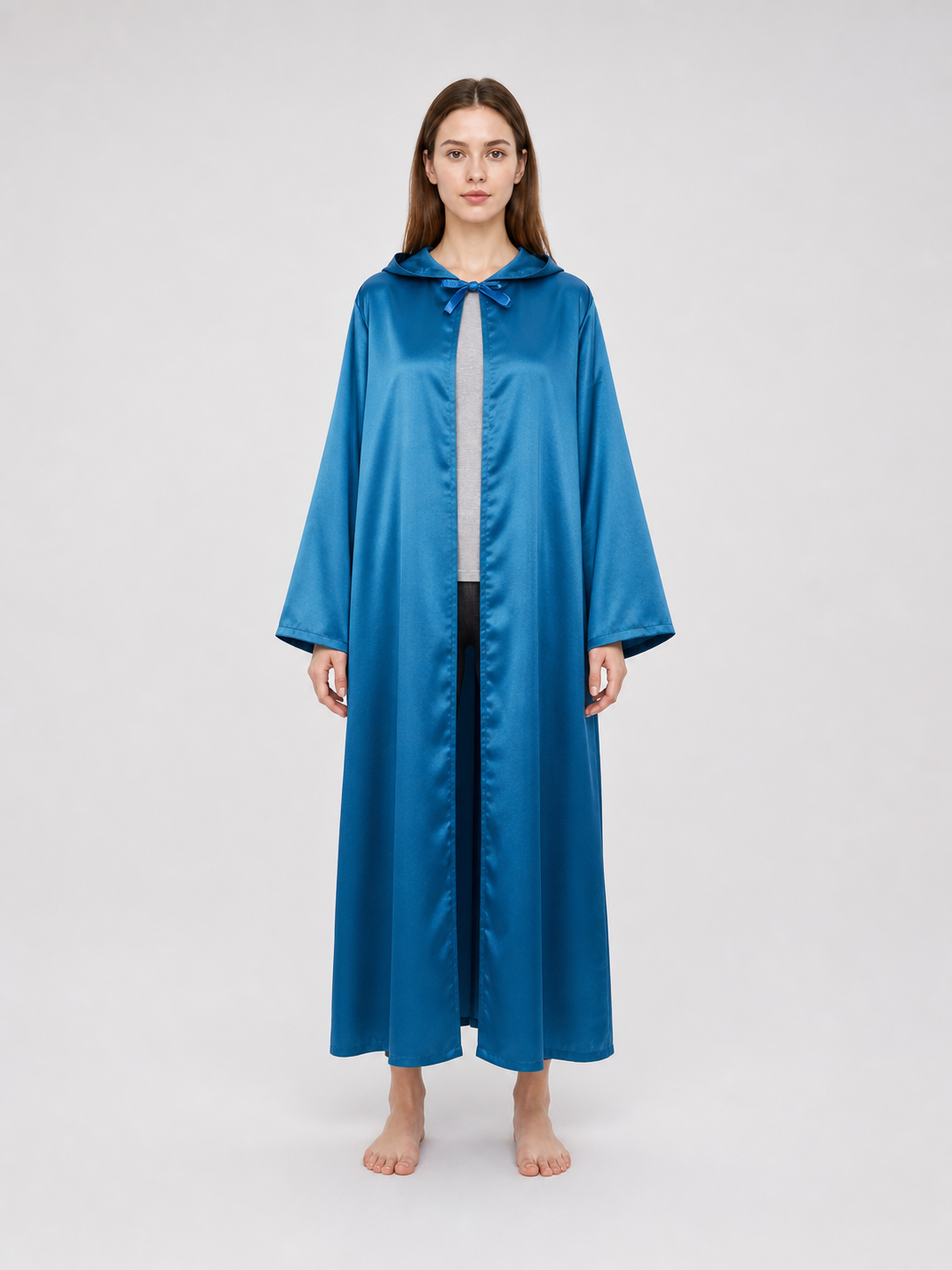 Blue hooded cloak for Jedi costume and cosplay