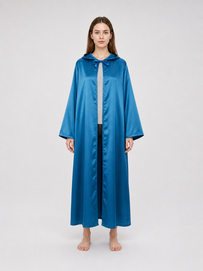 Blue hooded cloak for Jedi costume and cosplay