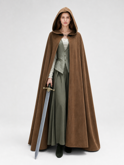 Brown Hooded Costume Cloak