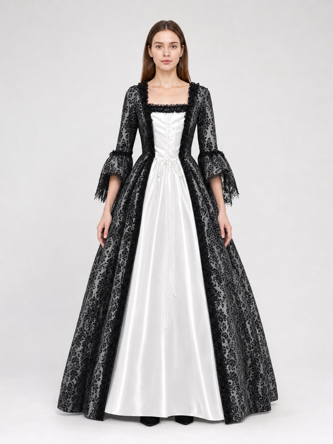 Gothic vintage floor-length dress with sleeves
