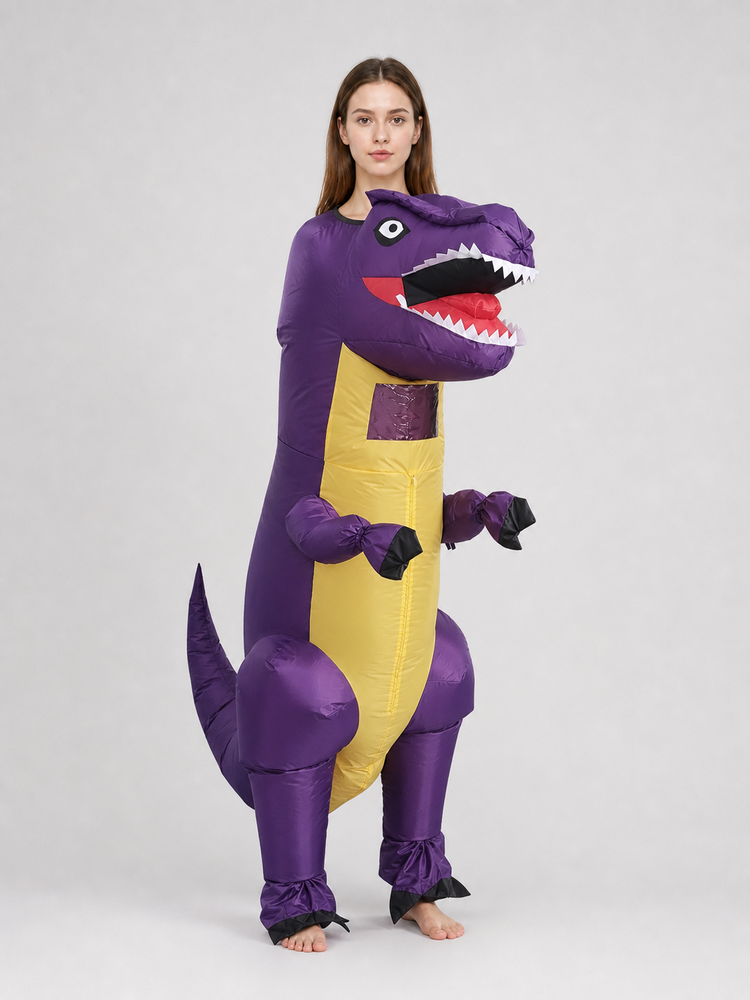 Purple Inflatable Tyrannosaurus Rex Dinosaur Costume