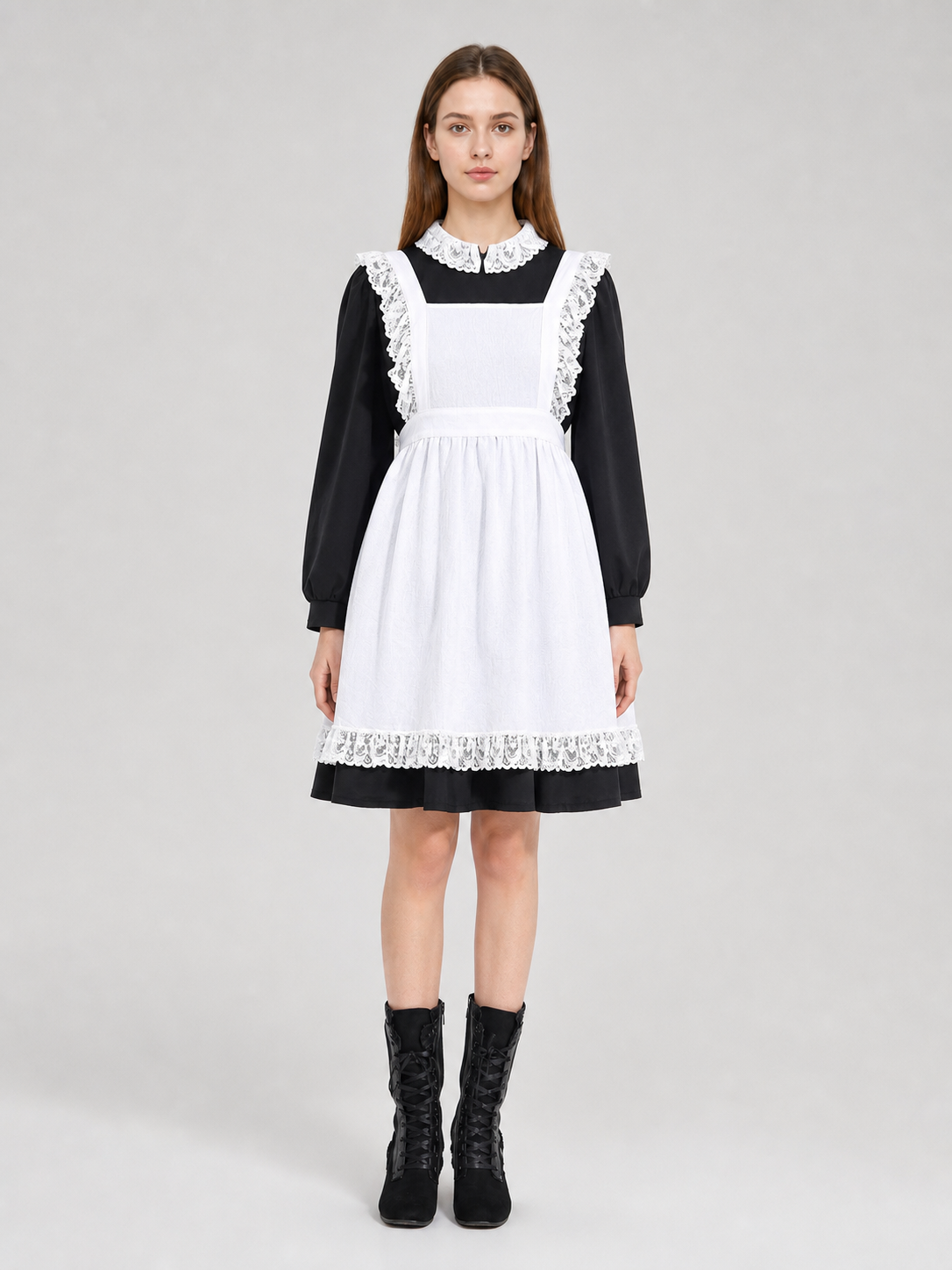 Vintage-Style Maid Costume with Apron