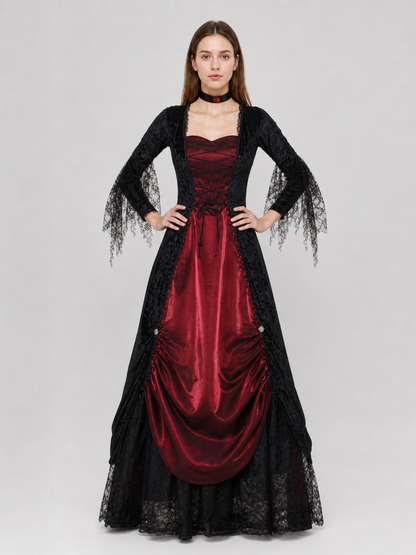 Gothic Vampire Halloween Dress with Choker