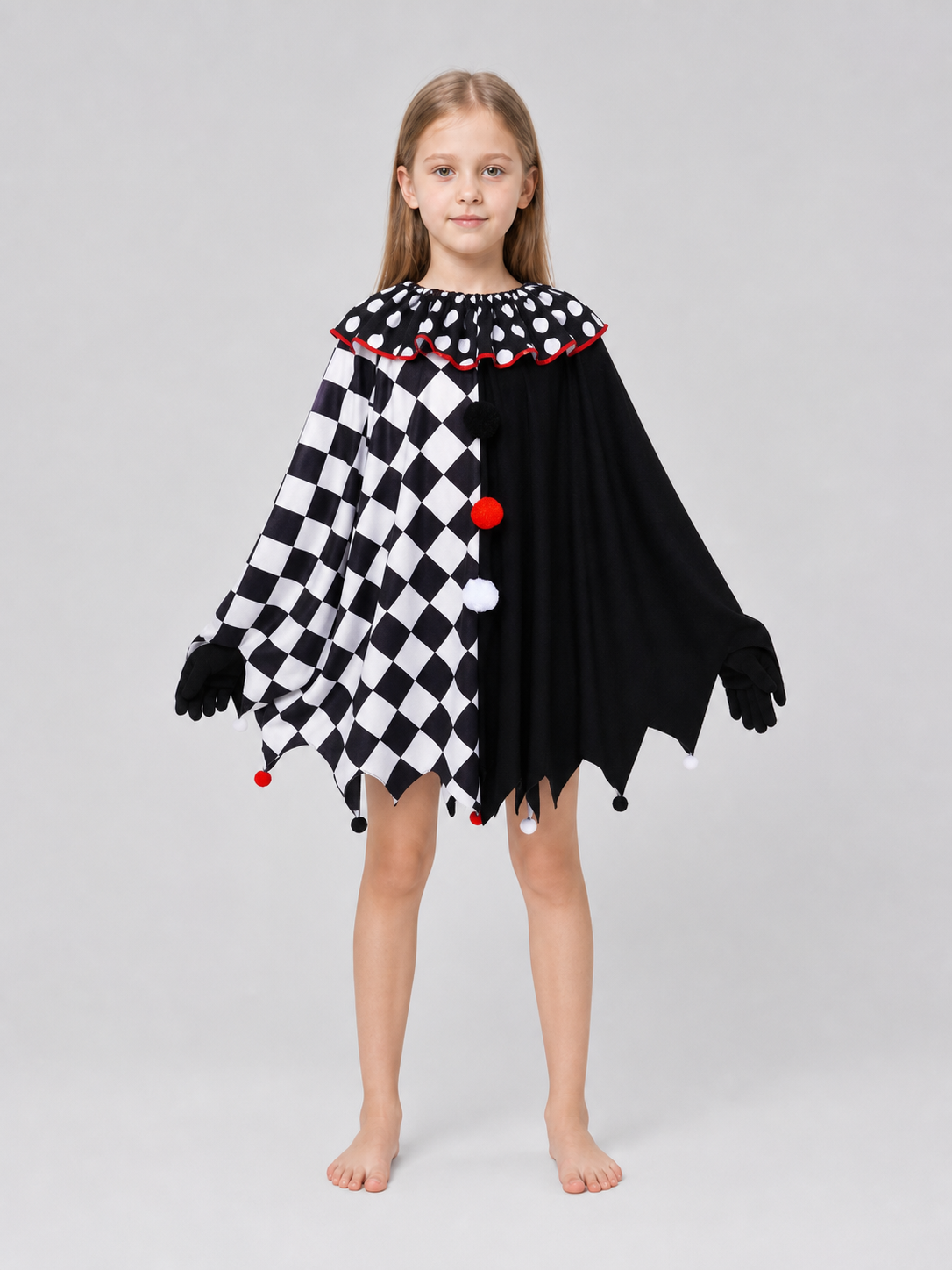 Halloween Clown Costume: Plaid Cape