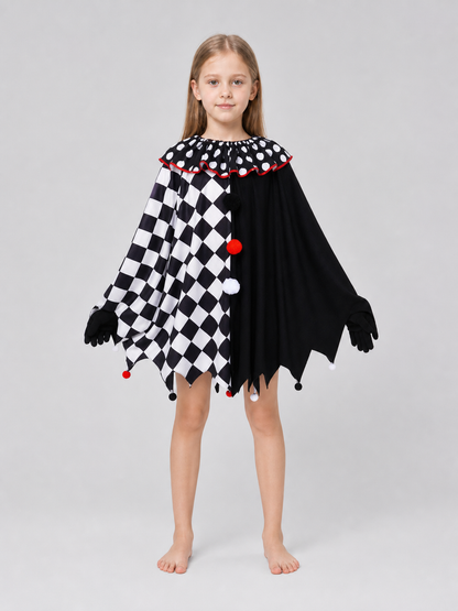 Halloween Clown Costume: Plaid Cape