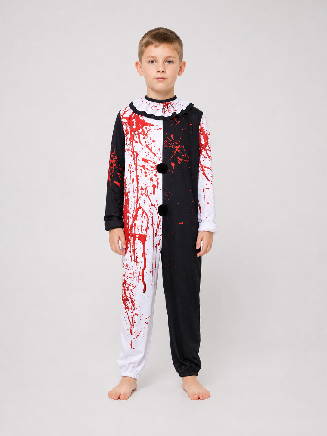Clown Jumpsuit Costume with Red Splatter