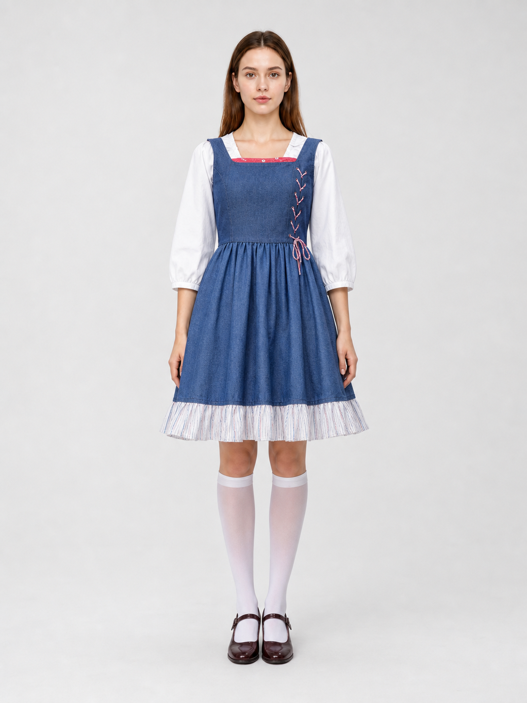 Folk-Style Carnival Costume: Blue Dress
