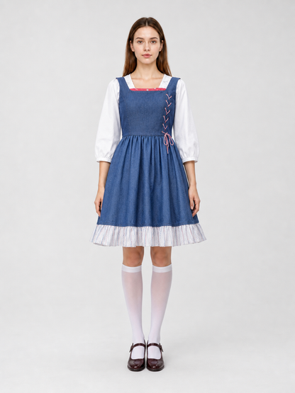 Folk-Style Carnival Costume: Blue Dress