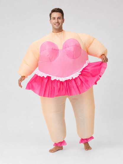 Inflatable ballet-style costume with USB fan