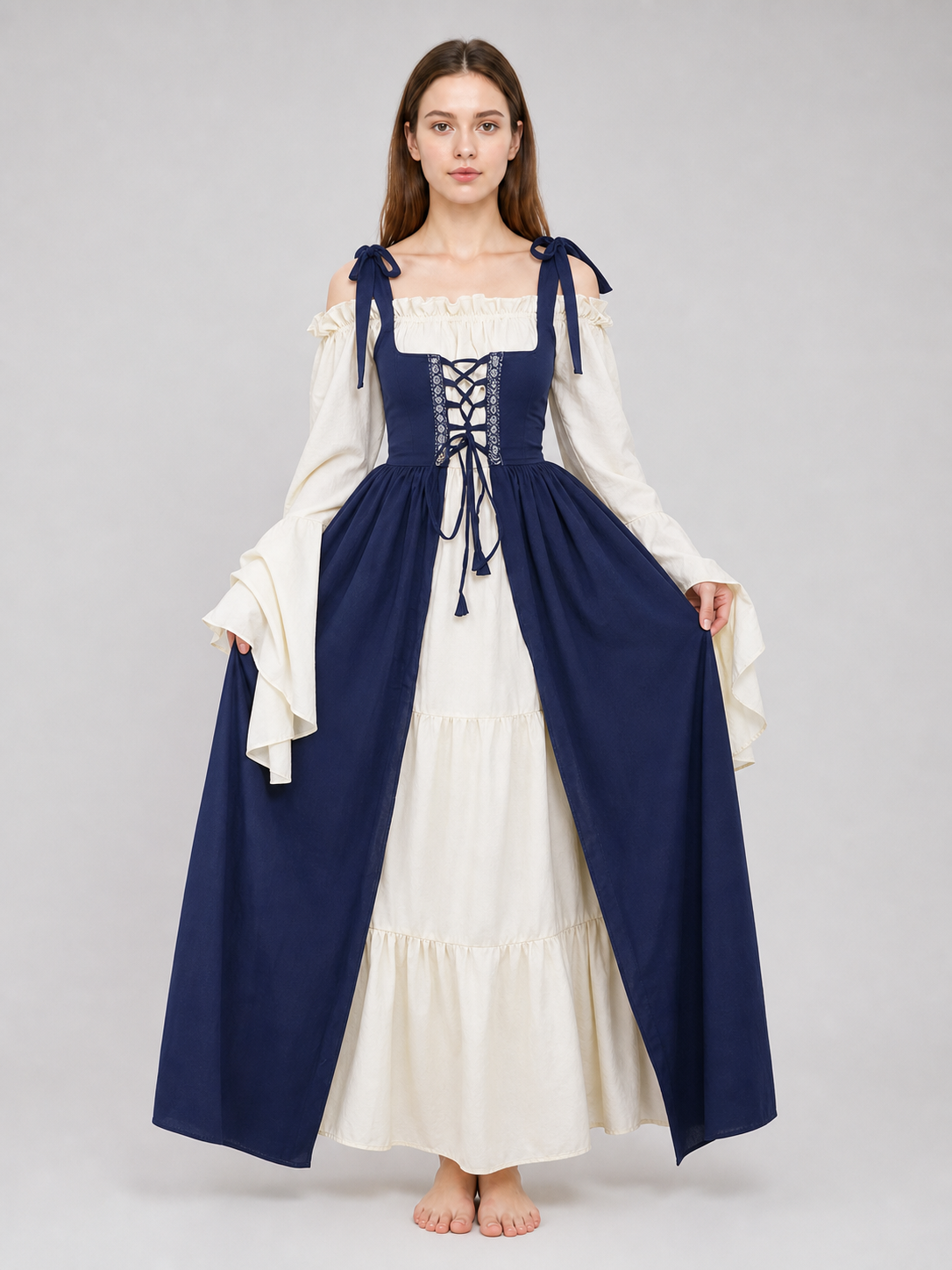 Renaissance-Style Costume Dress with Lacing