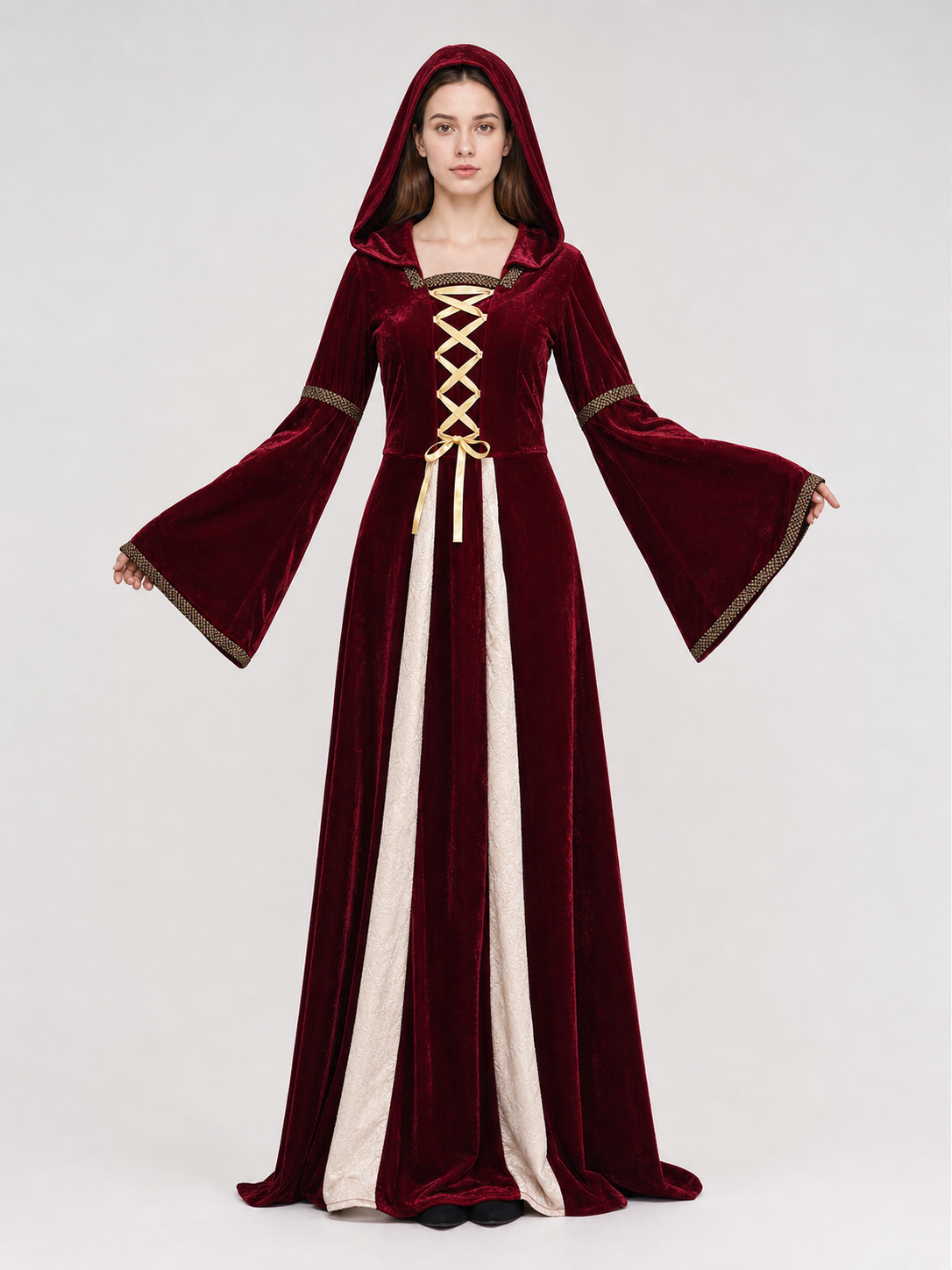Medieval Hooded Dress, Gothic Style