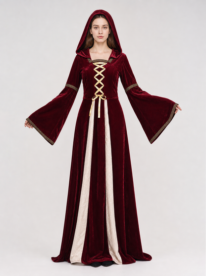 Medieval Hooded Dress, Gothic Style