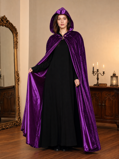 Purple Hooded Costume Cloak