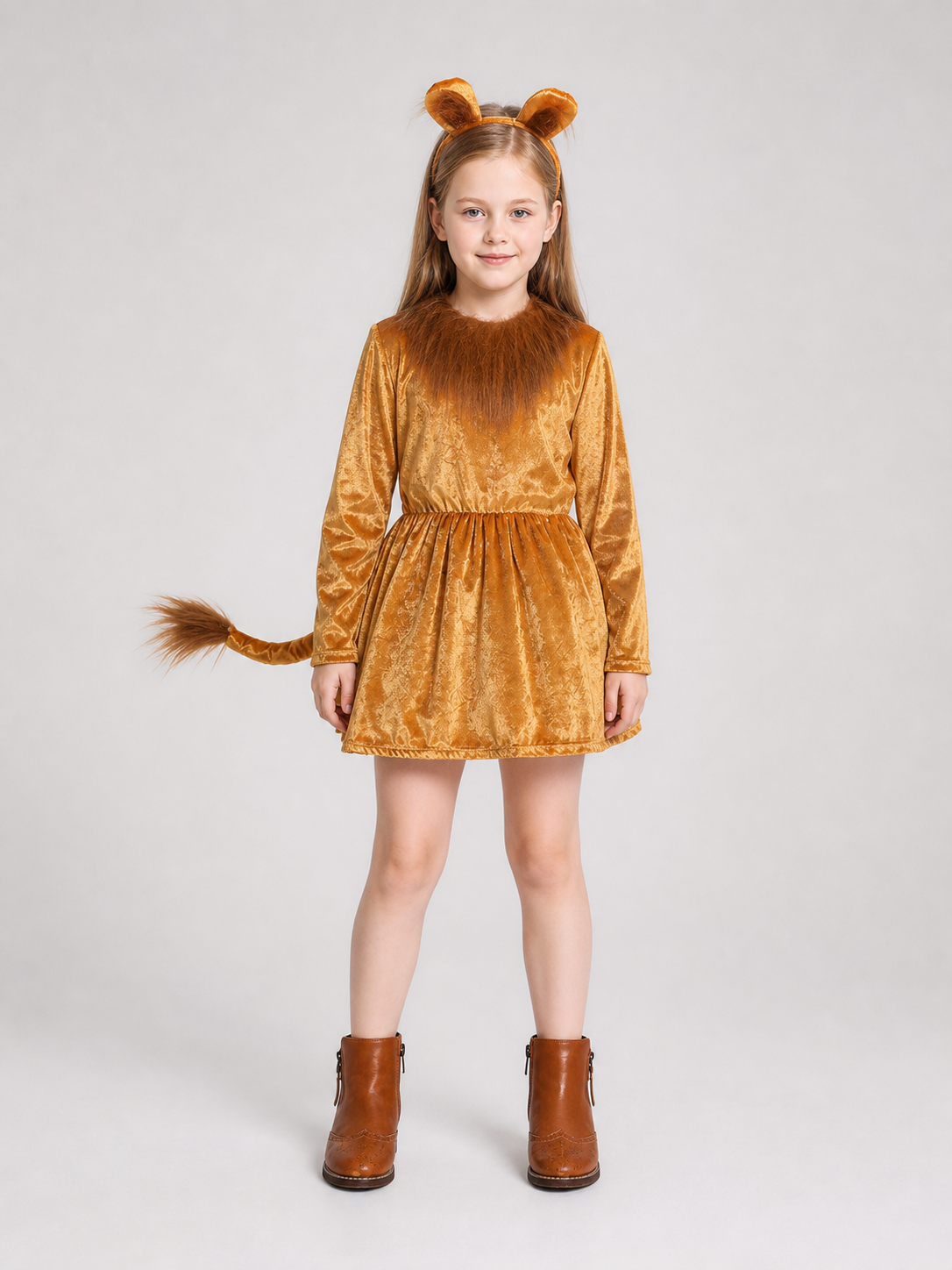 Lion Costume Dress with Ears and Tail