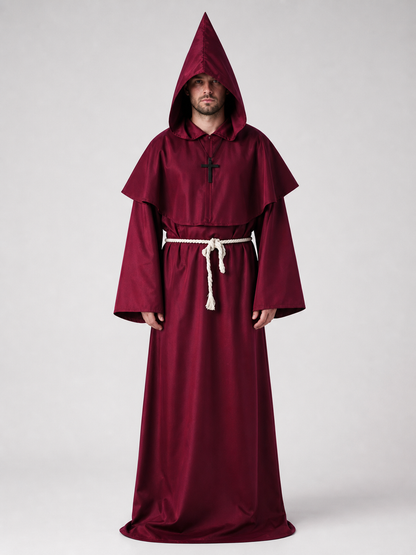 Halloween Hooded Wizard Robe with Belt