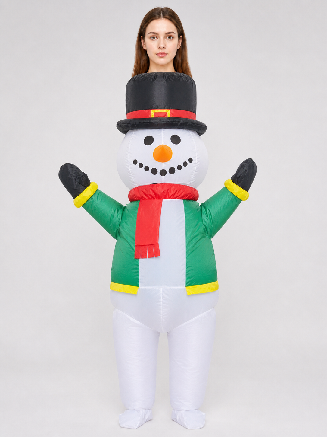 Green Inflatable Snowman Costume, One Size