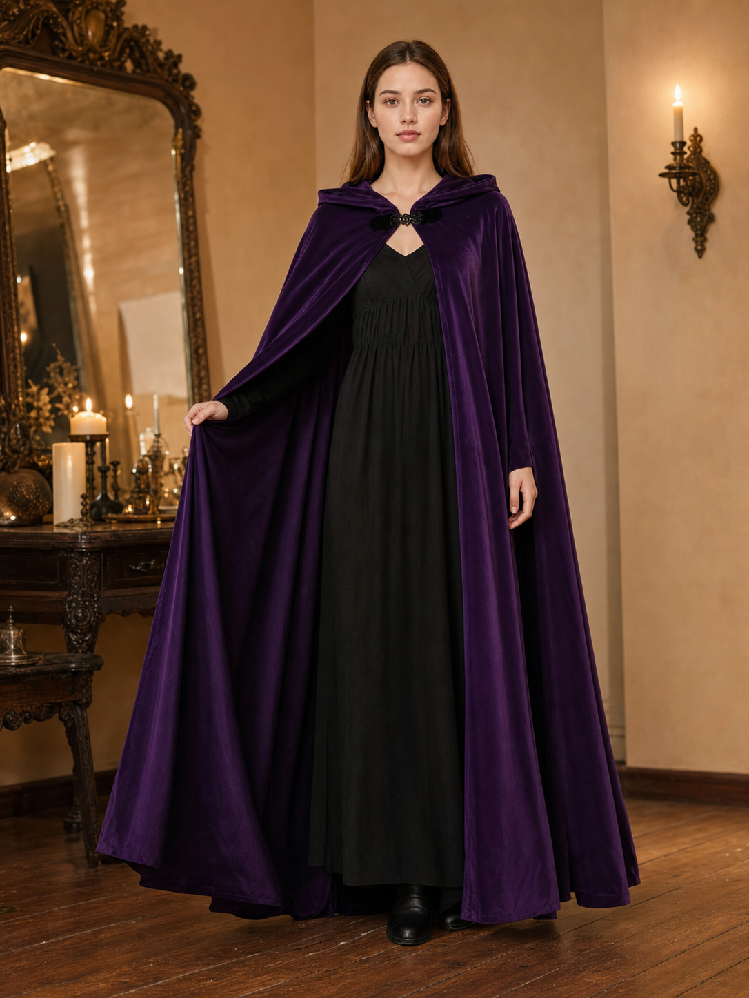 Purple Costume Cloak with Hood
