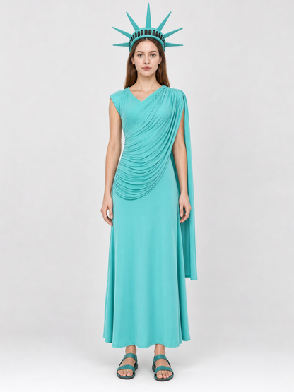 Statue of Liberty Costume Dress with Crown
