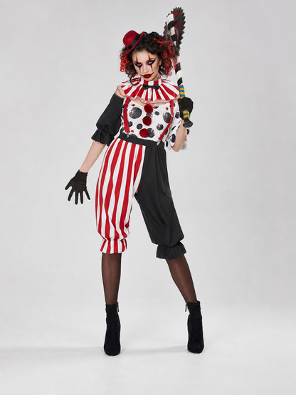 Halloween Clown Costume with Collar and Gloves