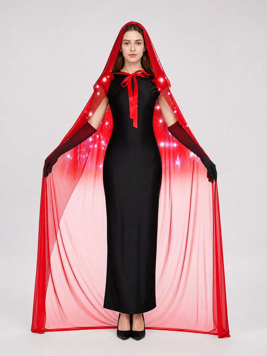 Light-Up Red Hooded Cape