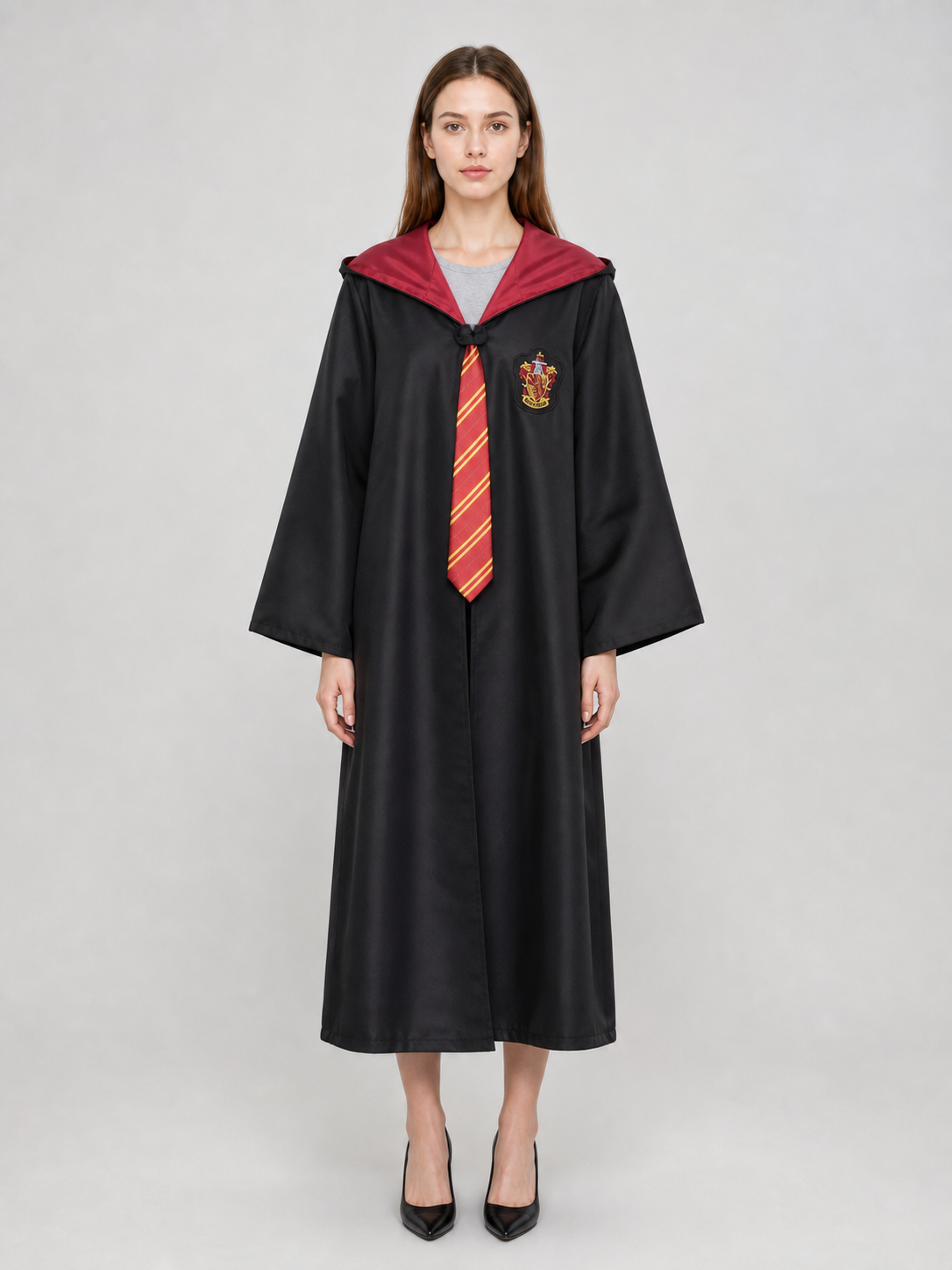 Hooded cosplay robe, tie included