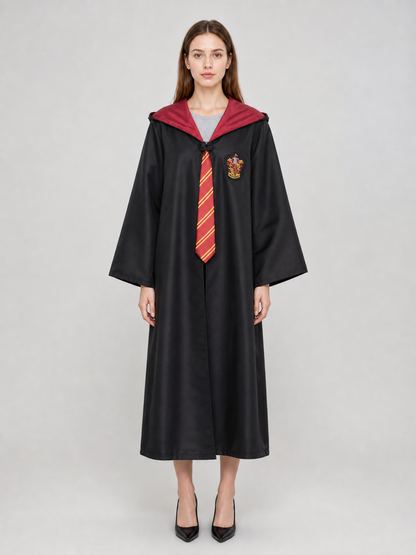 Hooded cosplay robe, tie included