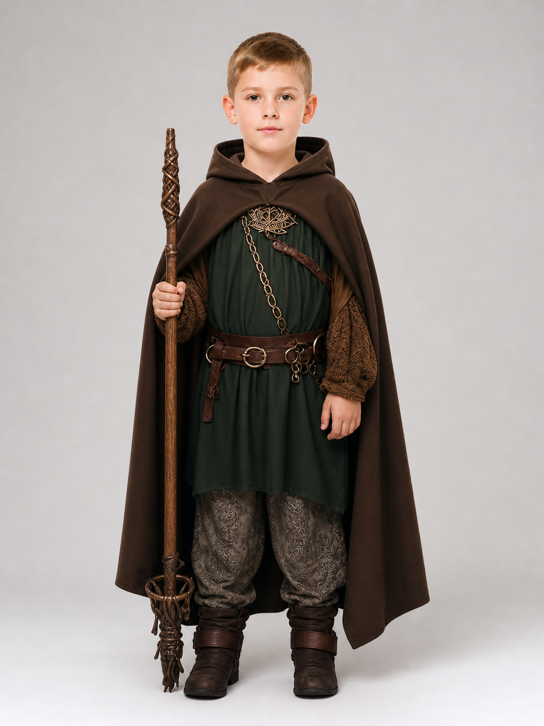Medieval Hooded Costume, Cloak and Accessories