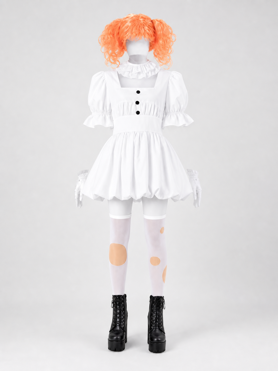 Clown Costume: Dress, Wig, and Gloves