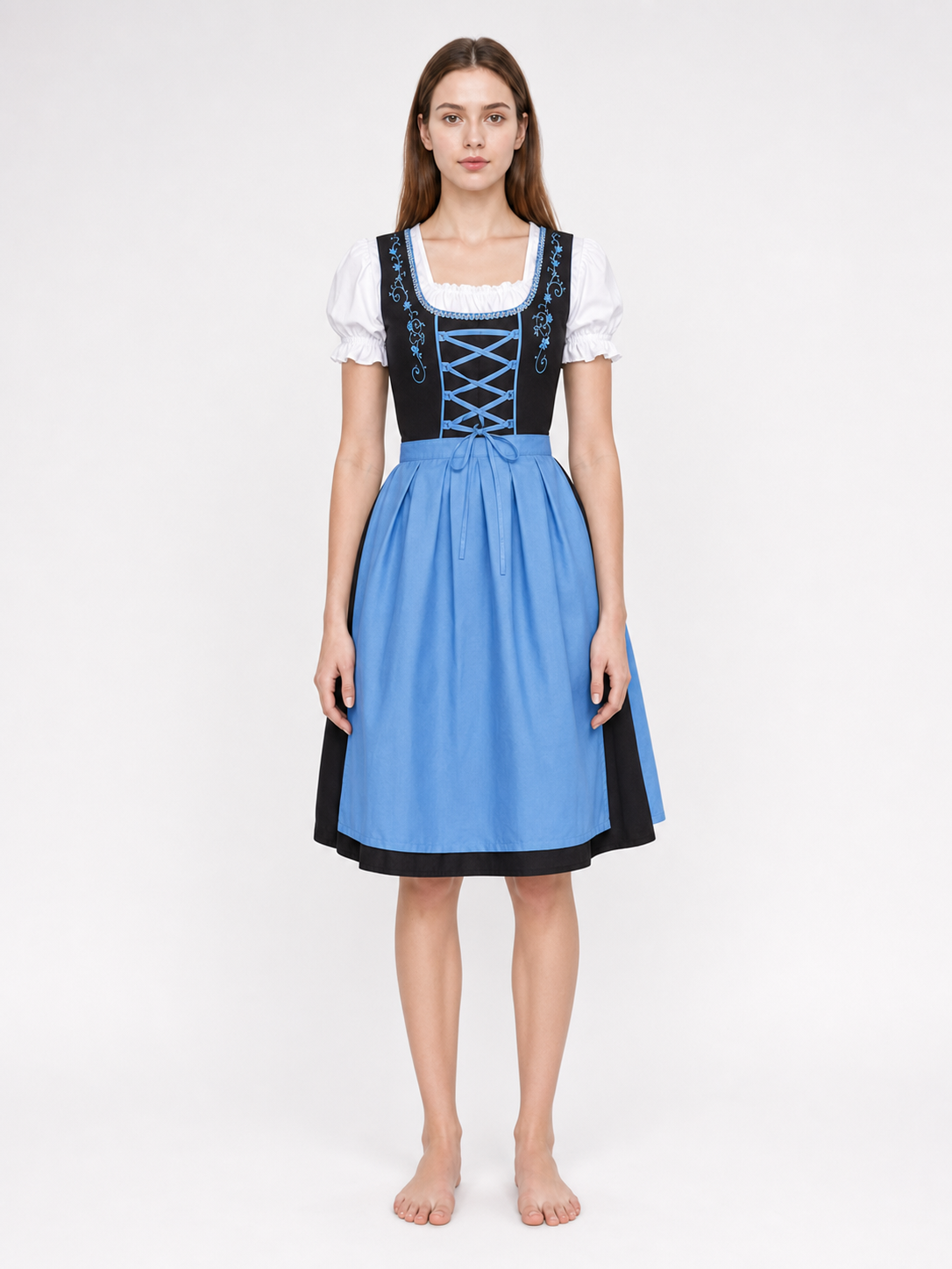 Traditional-style dress with lacing and a full skirt
