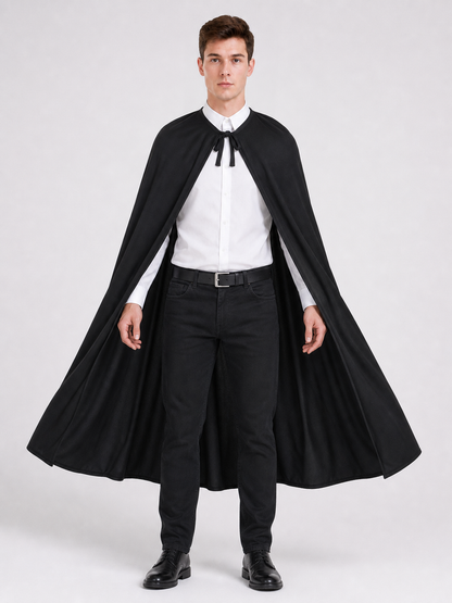 Long Black Cape for Halloween and the Stage