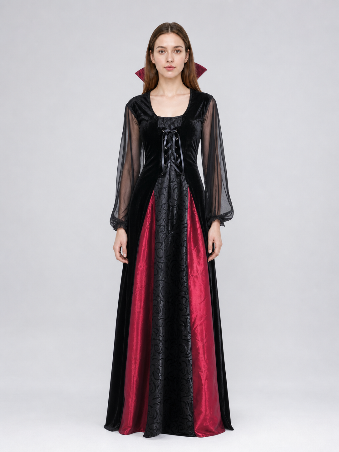 Gothic long dress for cosplay and masquerade
