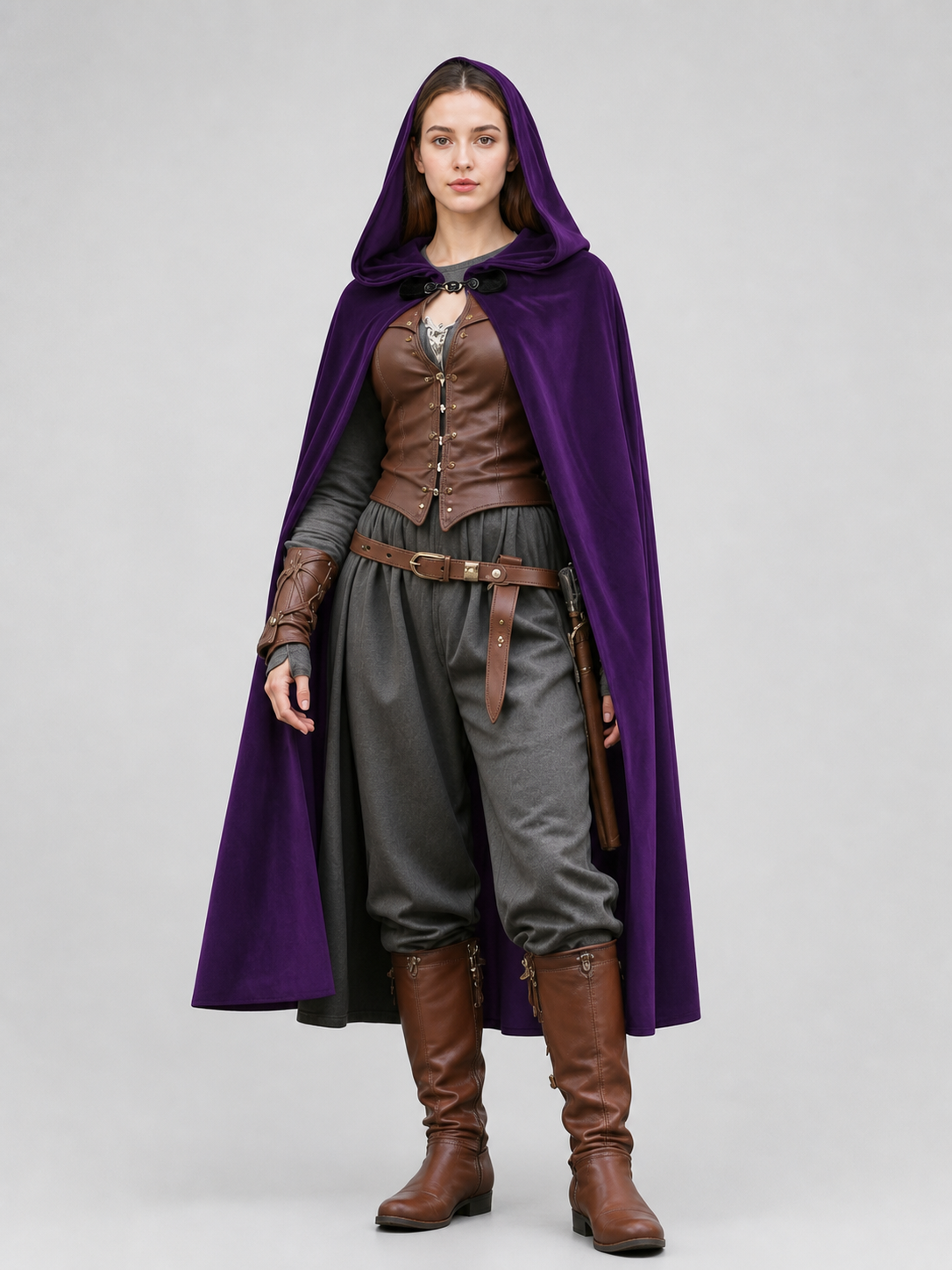 Purple Costume Cloak with Hood