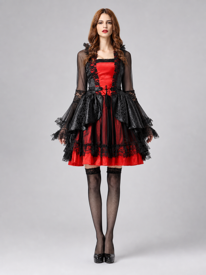 Gothic Vampire Costume: Dress, Cape, and Belt