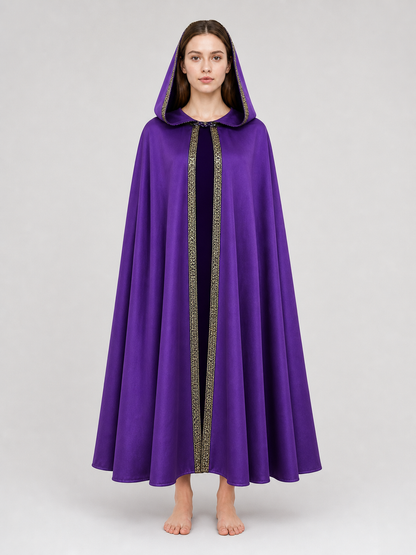 Purple Hooded Velvet Costume Cape product view 27