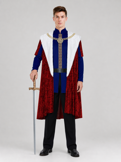 Royal Cosplay Costume with Crown and Cape