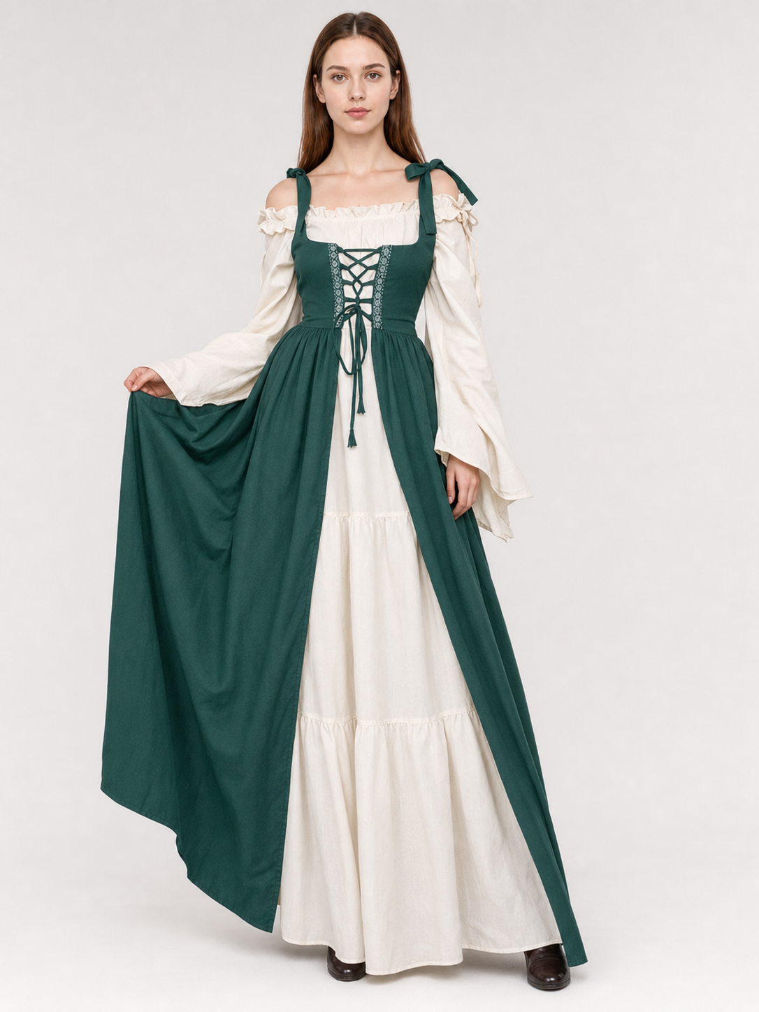 Layered Renaissance-Style Costume Dress