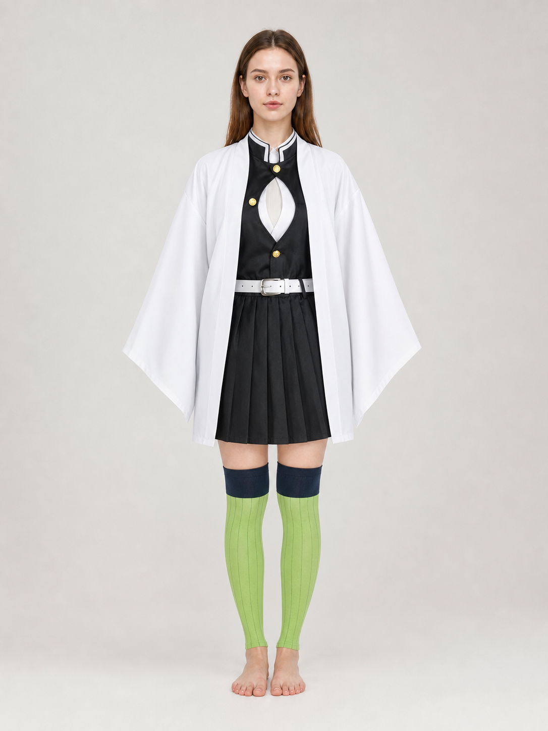 Anime-inspired cosplay costume with cape