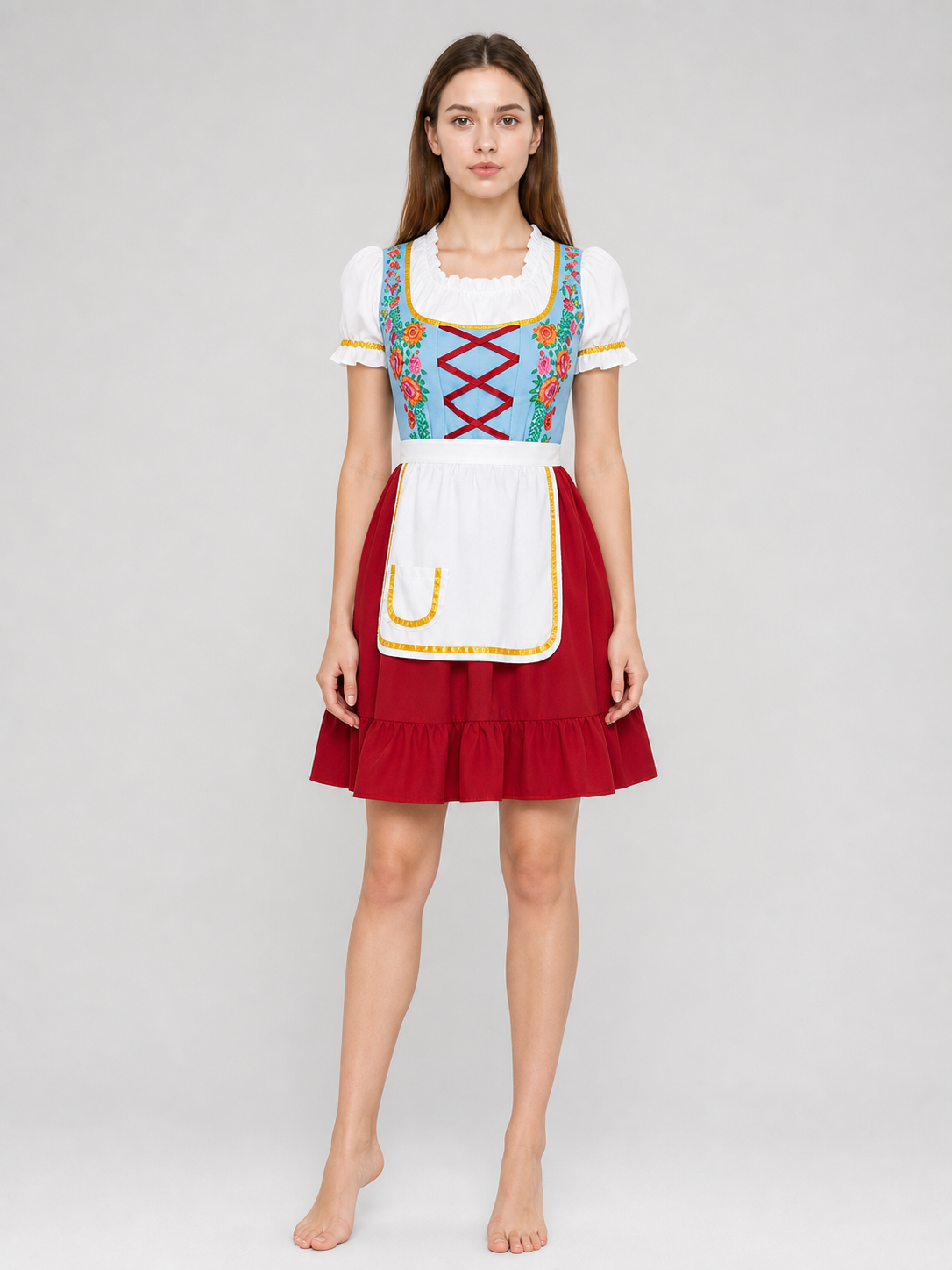 Bavarian carnival dress with apron for Oktoberfest
