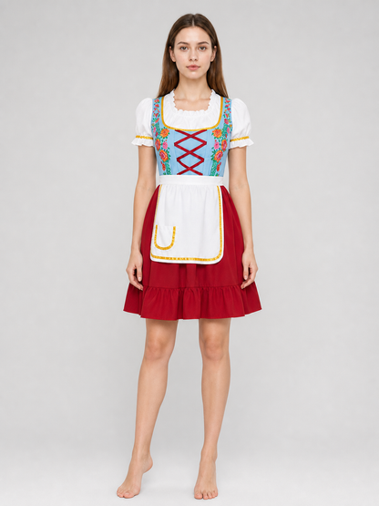 Bavarian carnival dress with apron for Oktoberfest