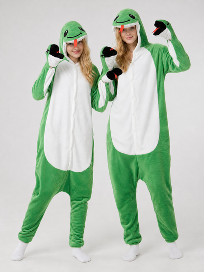 Snake Kigurumi, hooded onesie with a face
