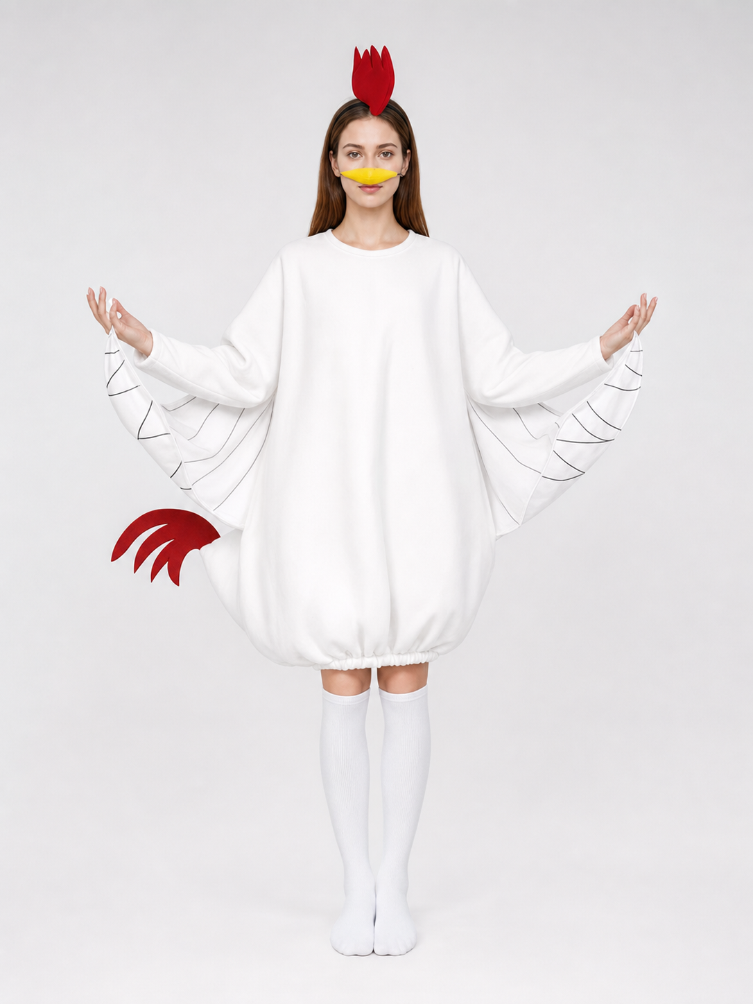 Adult Chicken Costume with Wings and Accessories