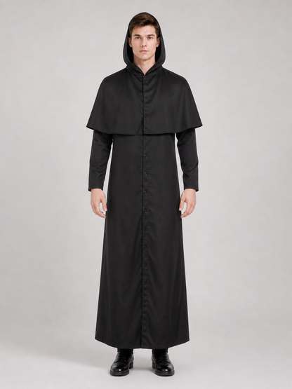 Halloween Costume: Black Hooded Cloak