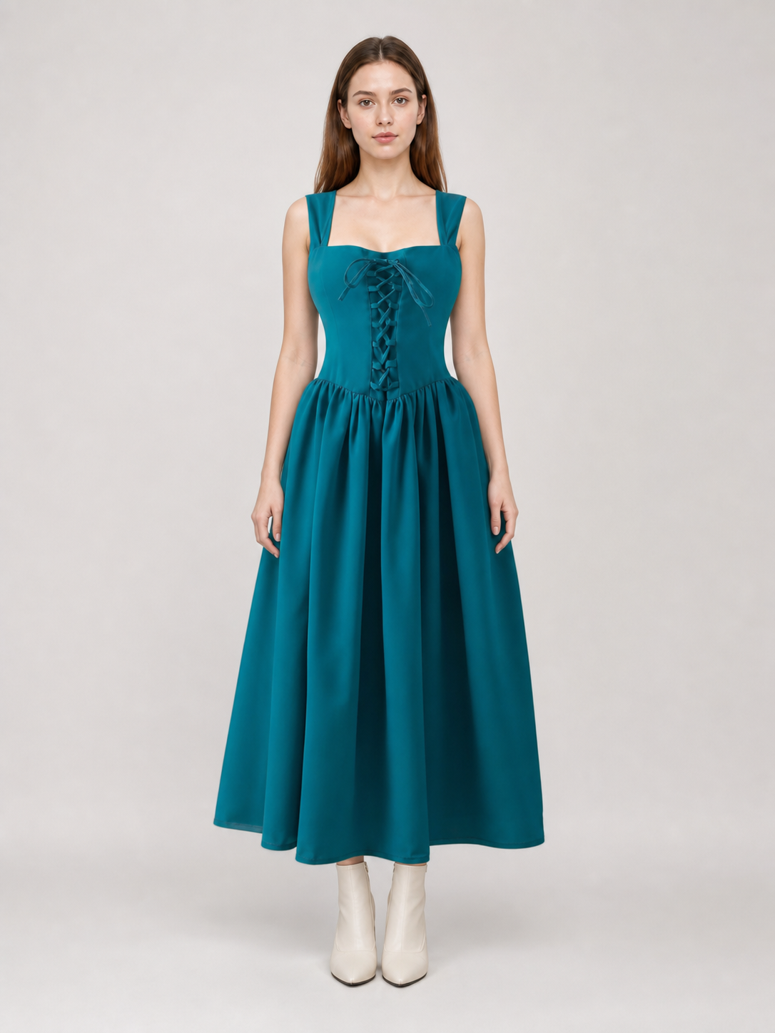 Sleeveless Medieval Lace-Up Dress