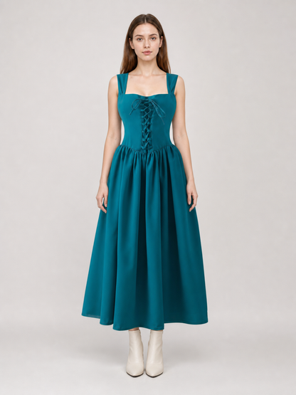Sleeveless Medieval Lace-Up Dress
