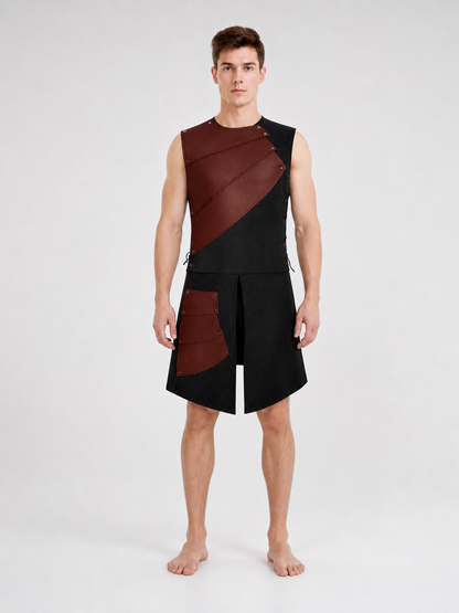 Sleeveless Dress with Asymmetrical Inserts