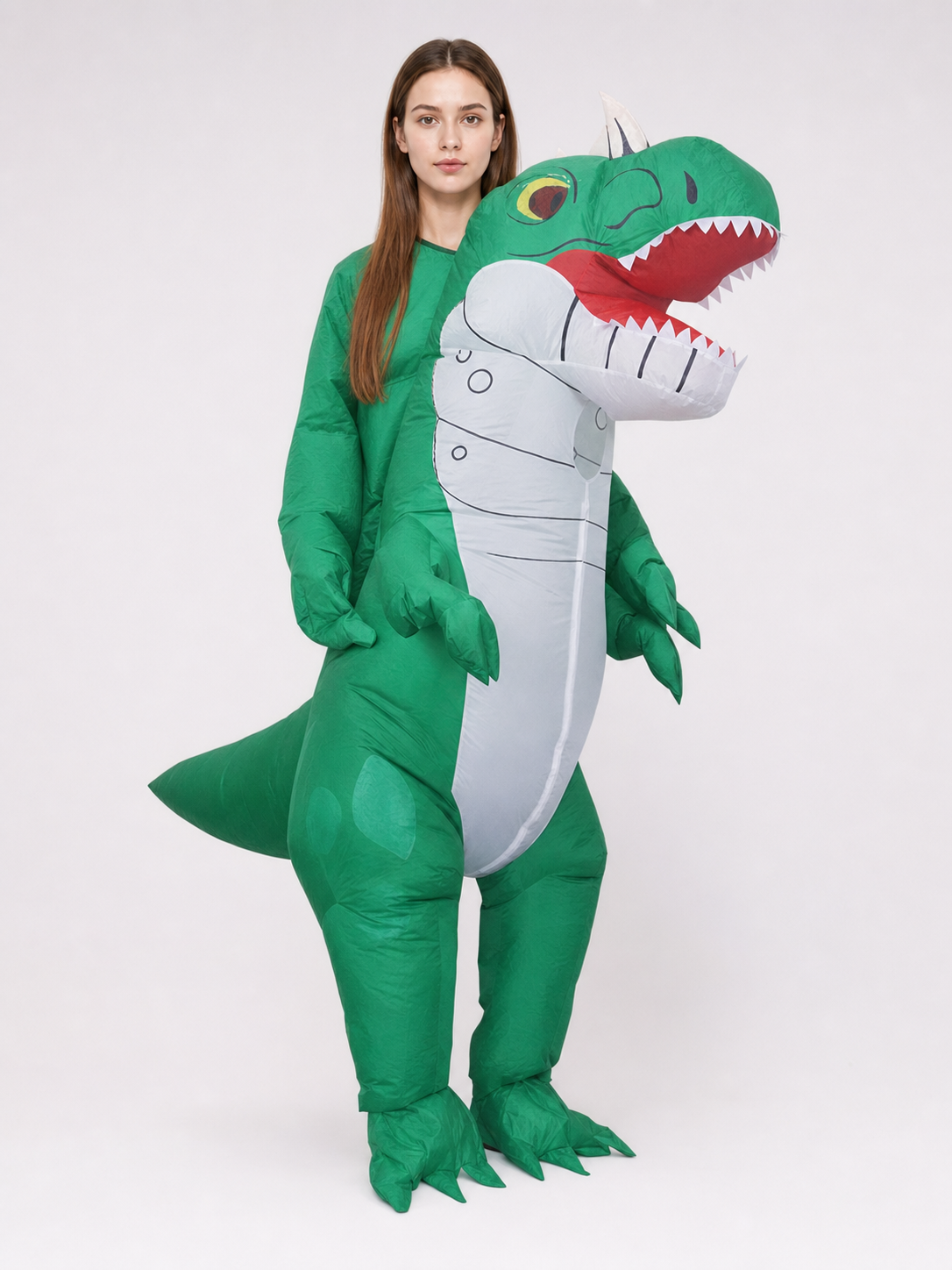 Green One-Size Inflatable Dinosaur Costume